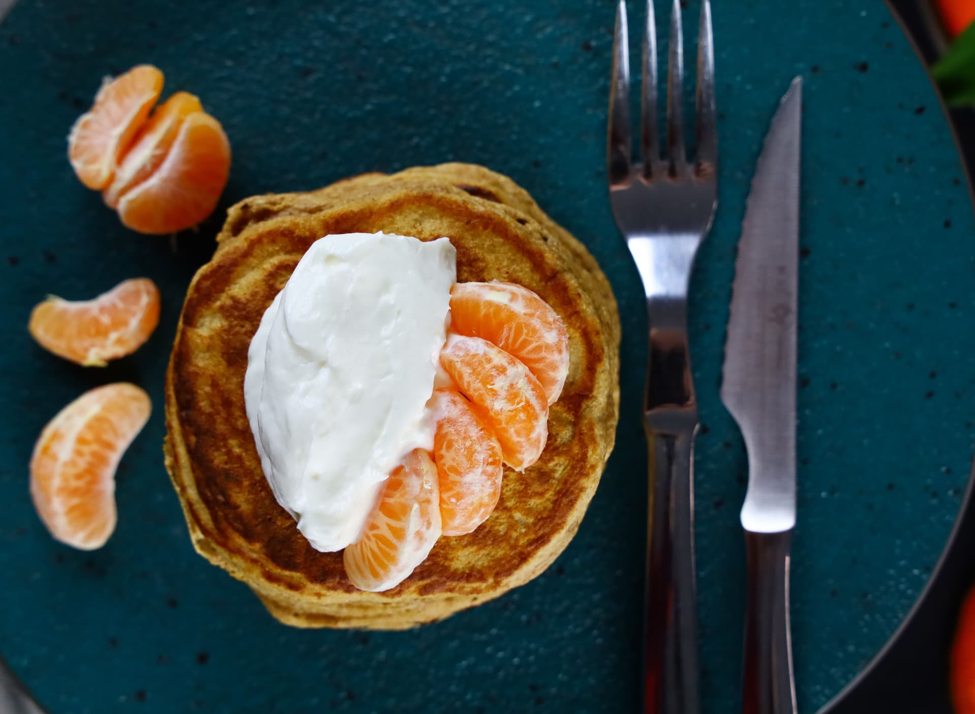 Pancakes με αλεύρι ολικής άλεσης και μανταρίνια – φωτογραφία 3
