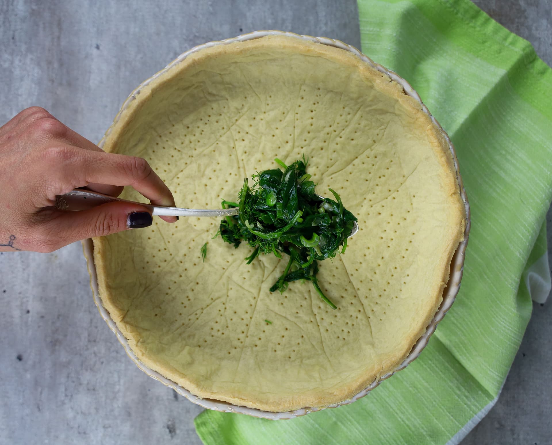 Quiche  lorraine με σπανάκι – φωτογραφία 1