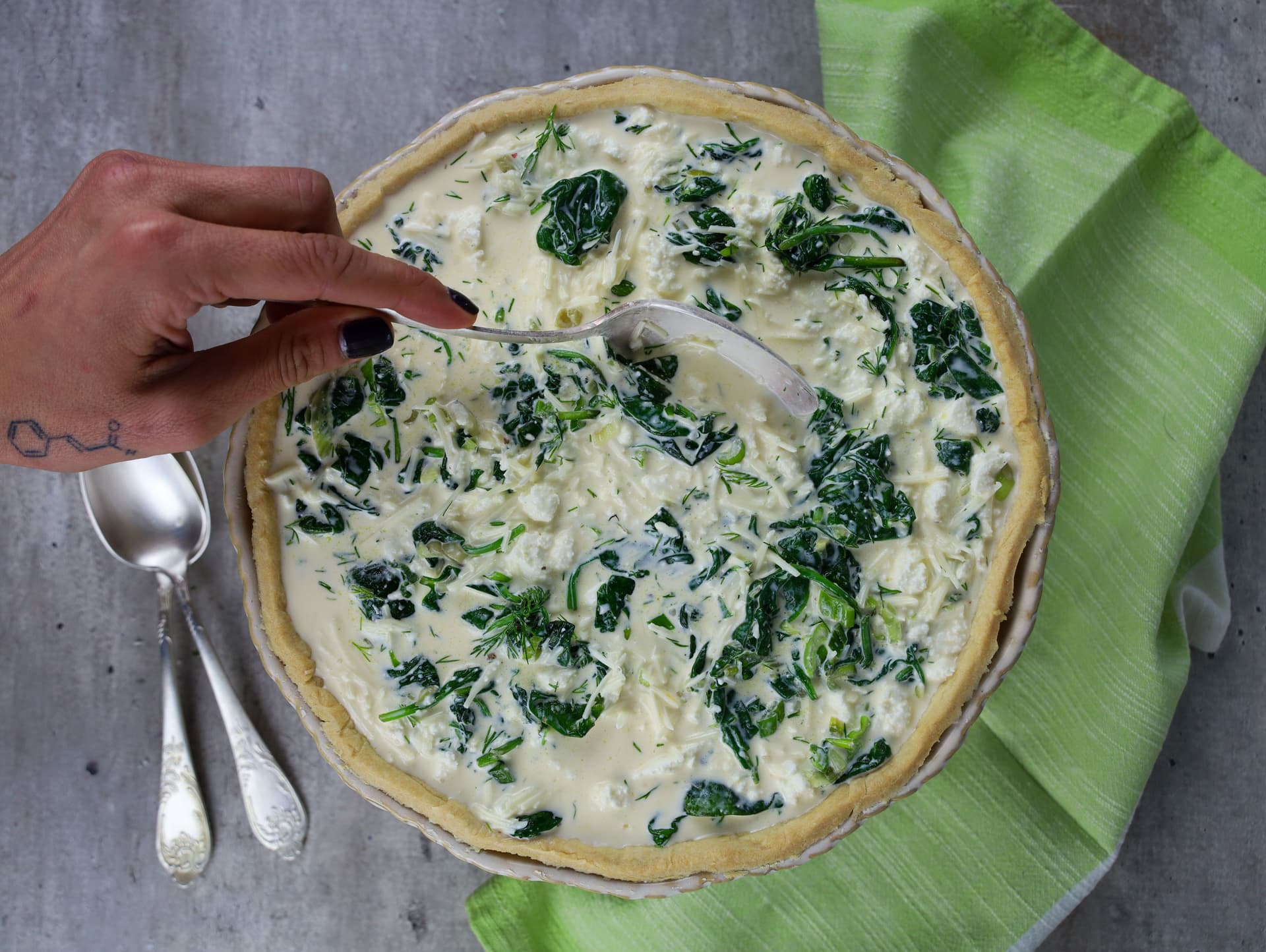 Quiche  lorraine με σπανάκι – φωτογραφία 2