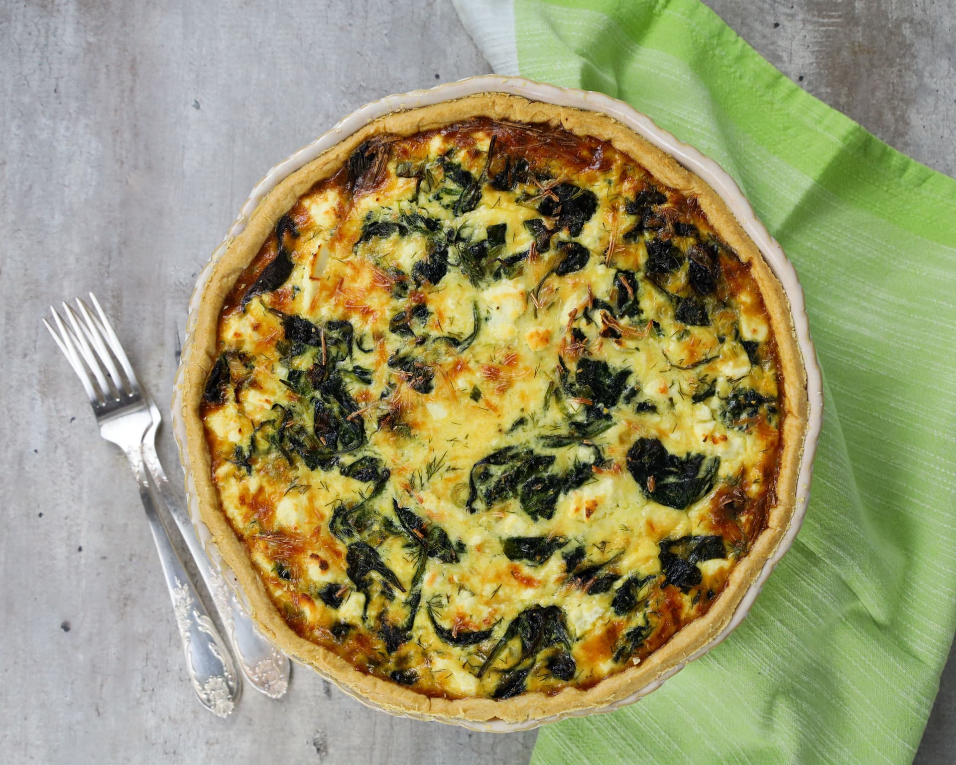 Quiche  lorraine με σπανάκι – φωτογραφία 3