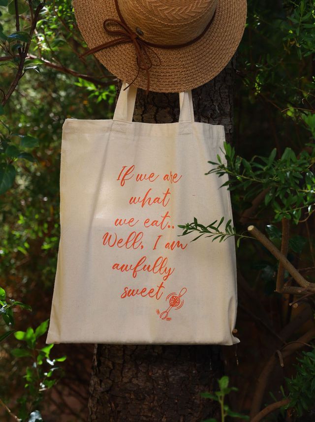 Φωτογραφία του προϊόντος 'Βαμβακερή τσάντα για τα ψώνια "awfully sweet"