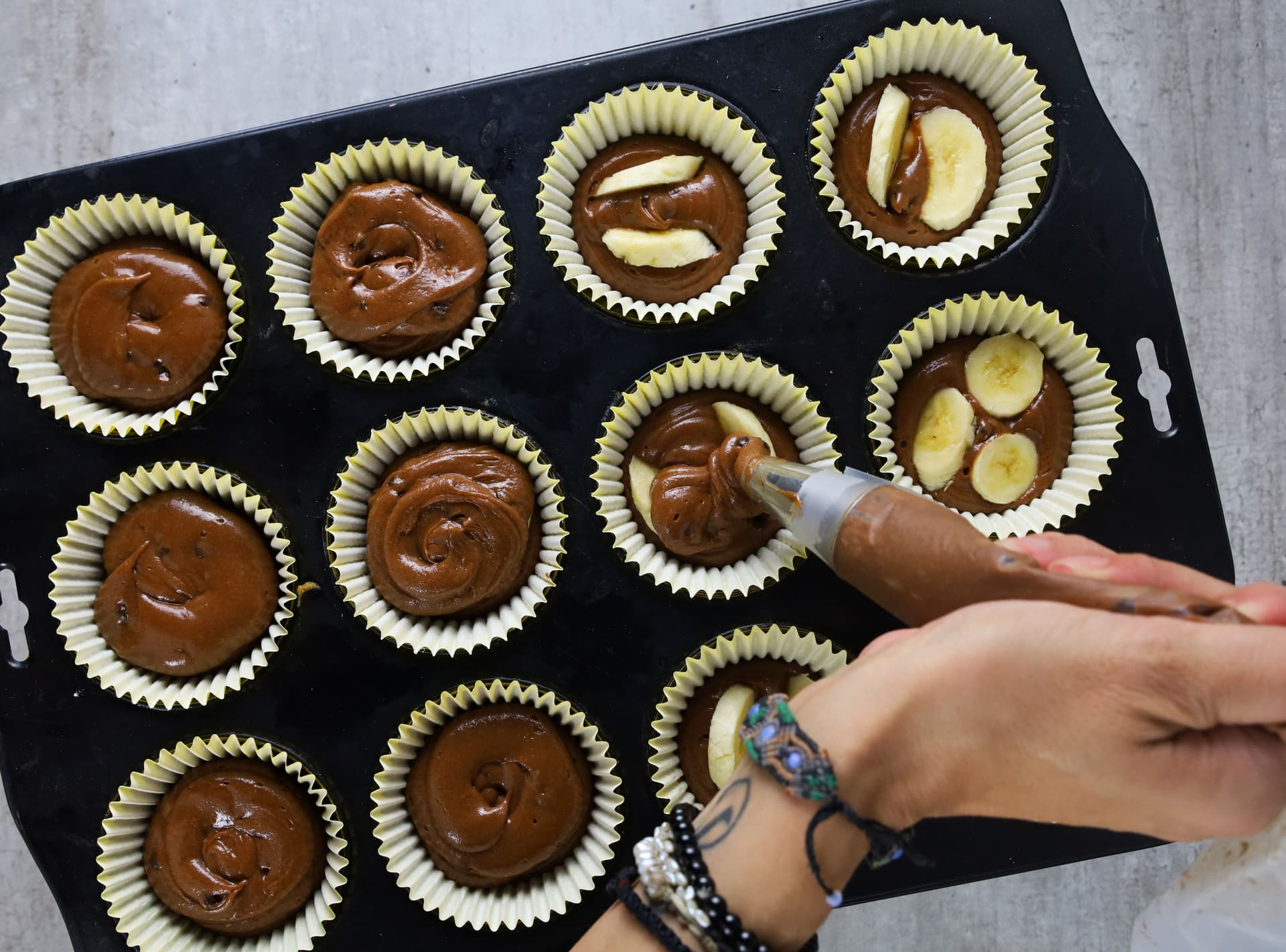 Cupcakes με σοκολάτα και μπανάνα – φωτογραφία 1